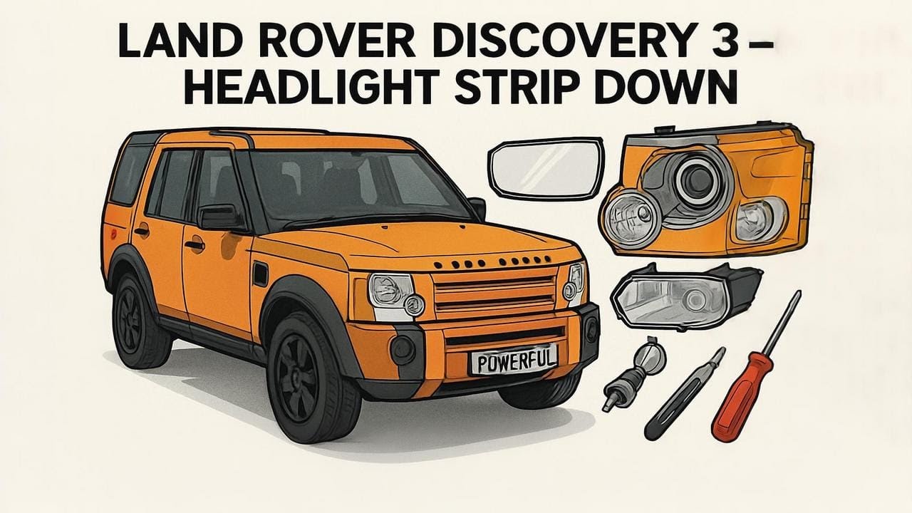 How to remove and strip down Land Rover Discovery 3 headlight LR3 Headlamp Lens