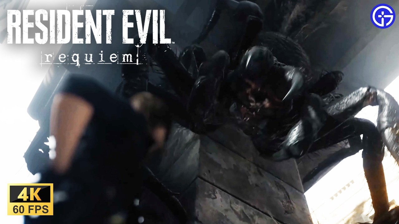 Resident Evil 9: Requiem - Бой Леона против босса Гигантского Паука - Все кат-сцены - 4K 60FPS