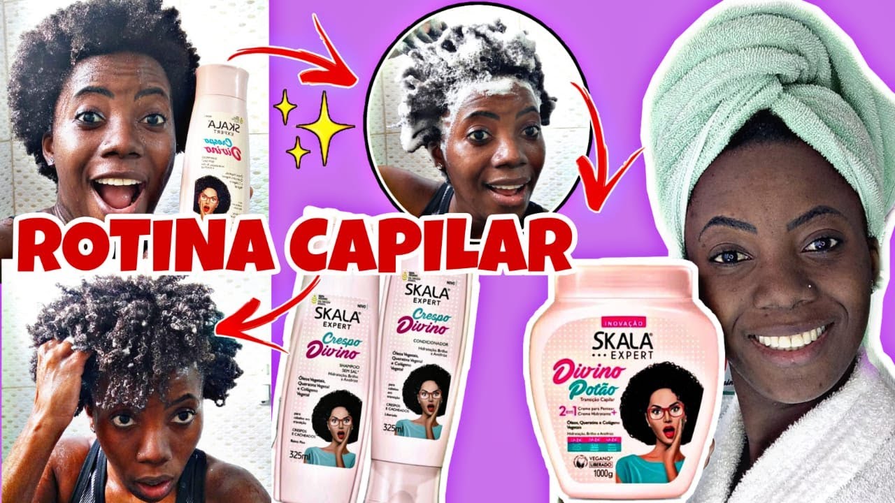 ROTINA CAPILAR COM DIVINO POTÃO DA SKALA + RECEITINHA CASEIRA e FINALIZAÇÃO