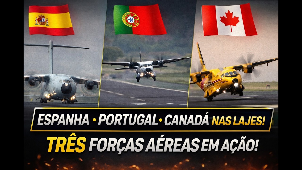Spain and Canada at Lajes while Portugal trains on a windy day!