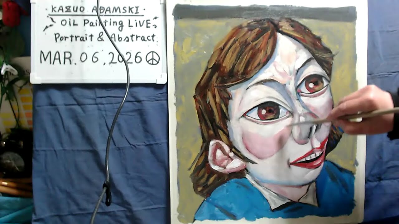 Oil painting  portrait day 3 op1652-3  [LIVE]--  