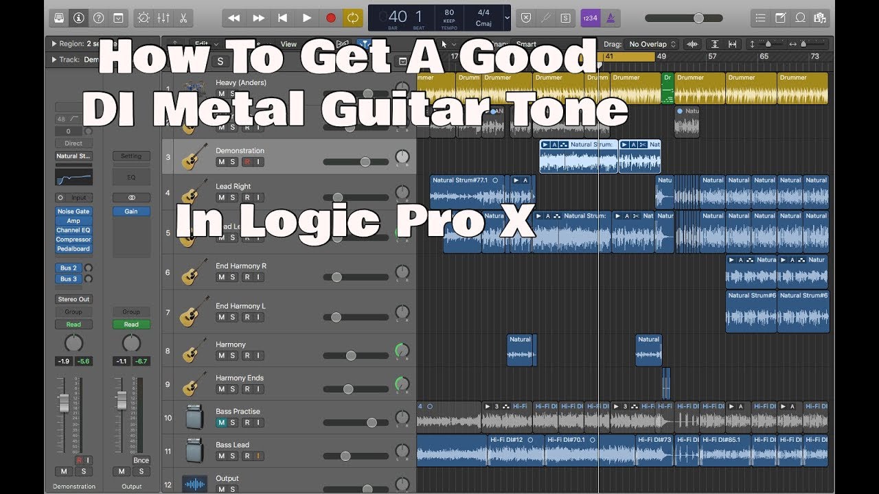 Logic Pro X — как получить хороший металлический звук гитары с помощью DI