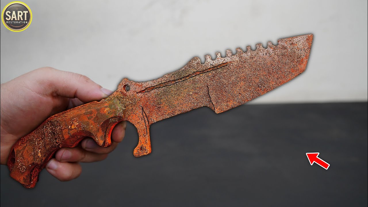 Restoration Old Very Rusted Survival Tactical Knife