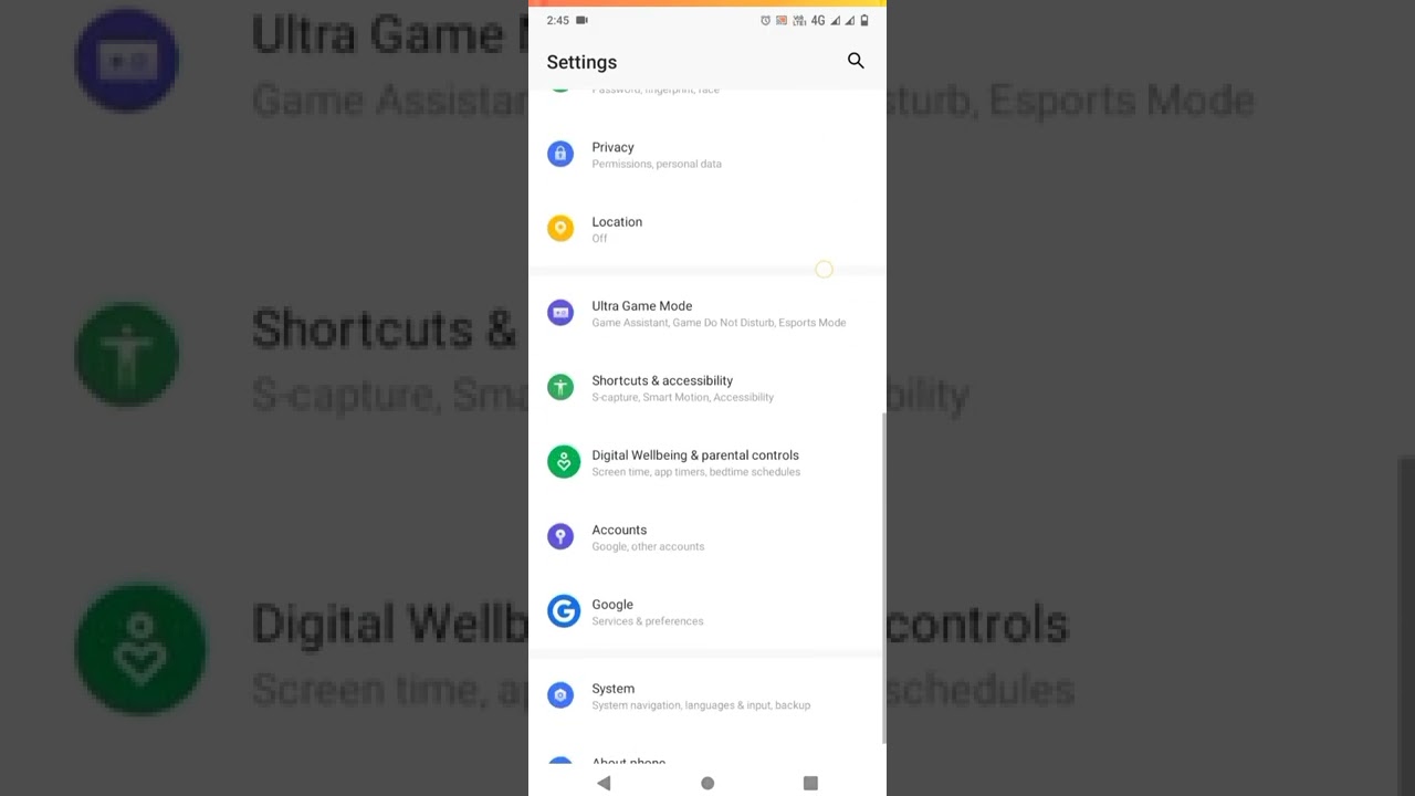 Vivo y20 phone settings #shorts