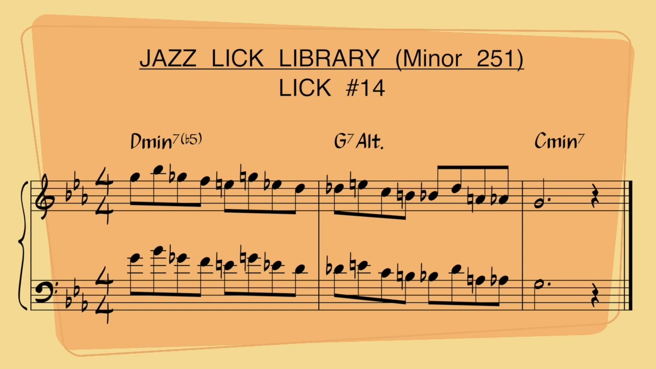Lick 14 Minor 251 Jazz Lick Library
