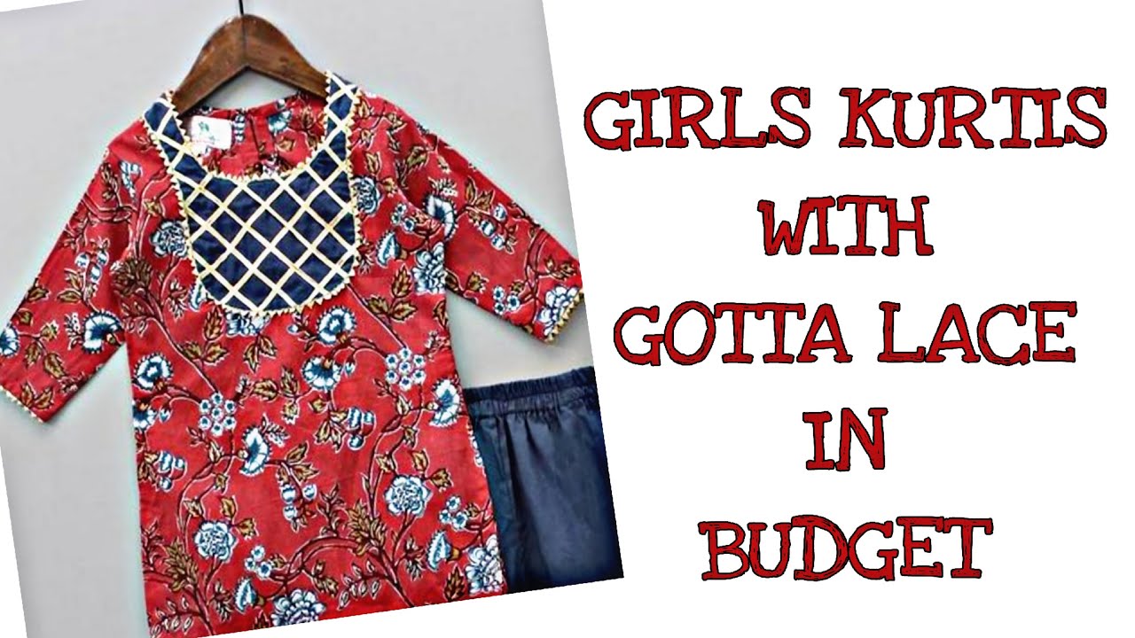 Kurtas /Kurtis Design with gotta lace for baby girls in BUDGET/ BABY GIRLS KURTA making from SCRATCH