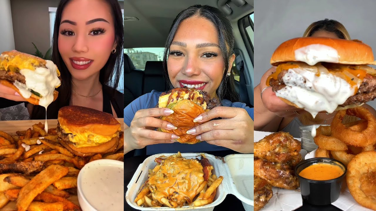 TIKTOK Mukbang Compilation | Duke's, McDonald's, Chipotle, In-N-Out, Wingstop & More!