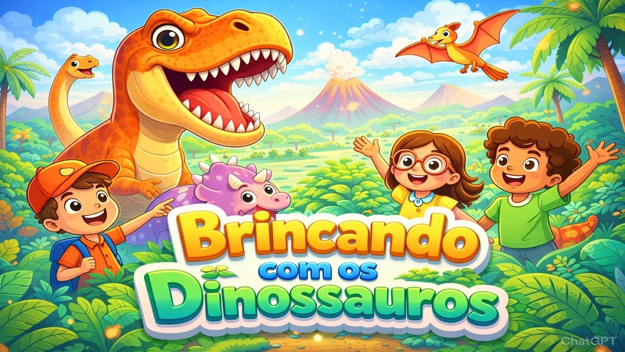 🦖🌈 Brincando com os Dinossauros
