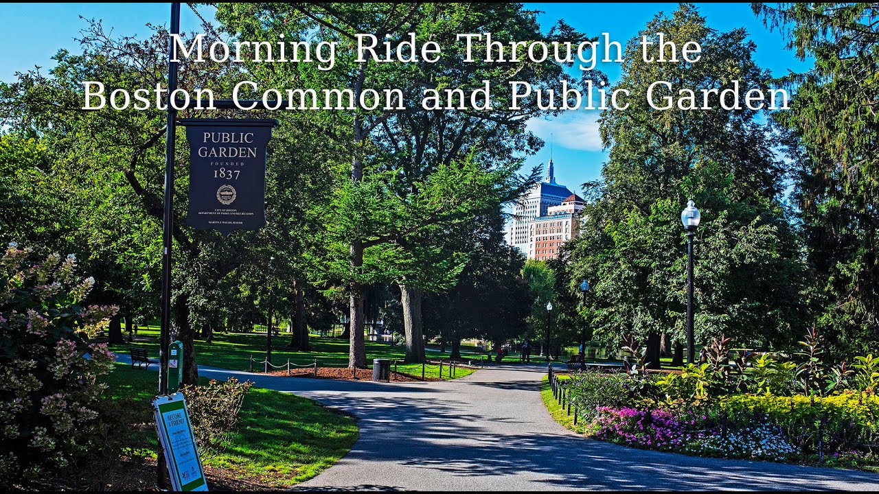 [4k] Morning Bike Ride - Boston Common and Public Garden