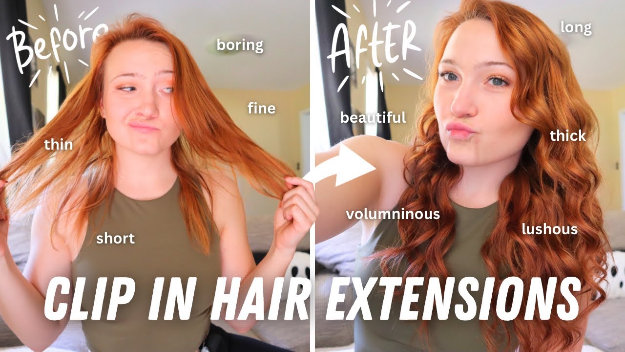 FULL SHINE HAIR EXTENSIONS REVIEW // red seamless clip in hair extensions
