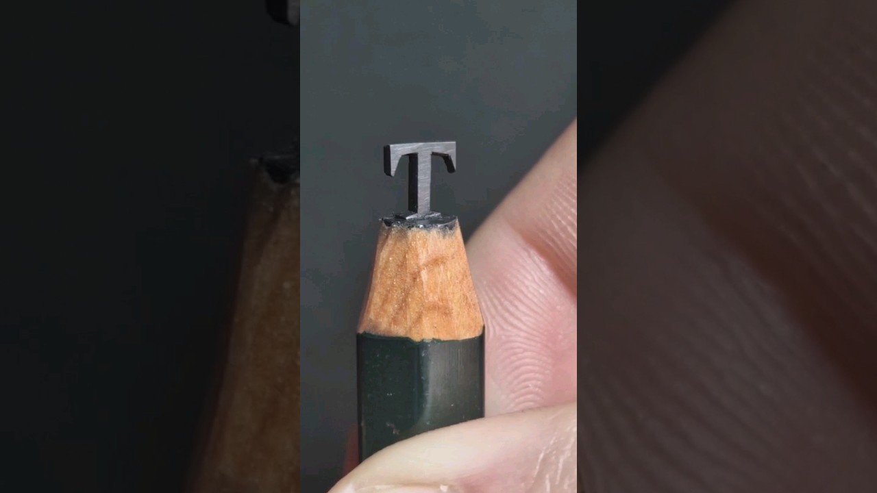 Pencil Carving Art. Fancy letter Design. #pencilcarving #art #pencilart #asmr #T #irishartist