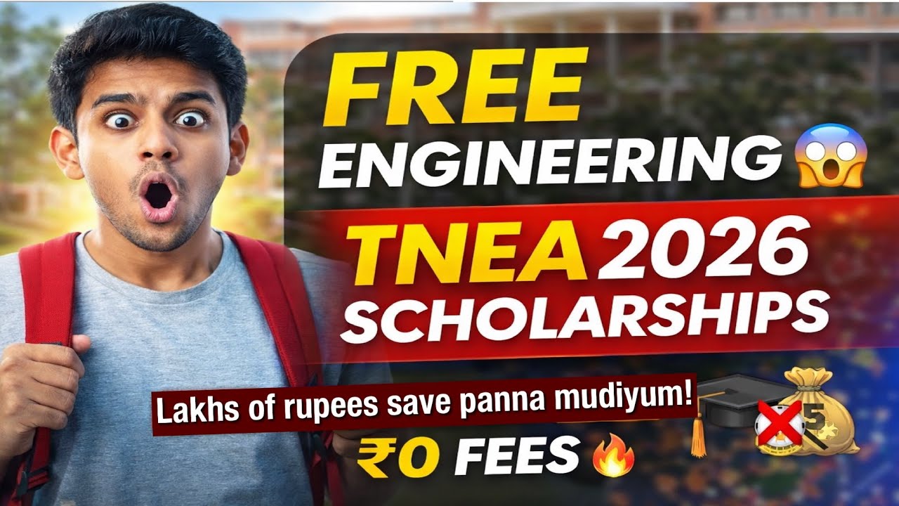 FREE Engineering in Tamil Nadu 🔥 TNEA 2026 Scholarship Full Guide | Don&rsquo;t Miss!