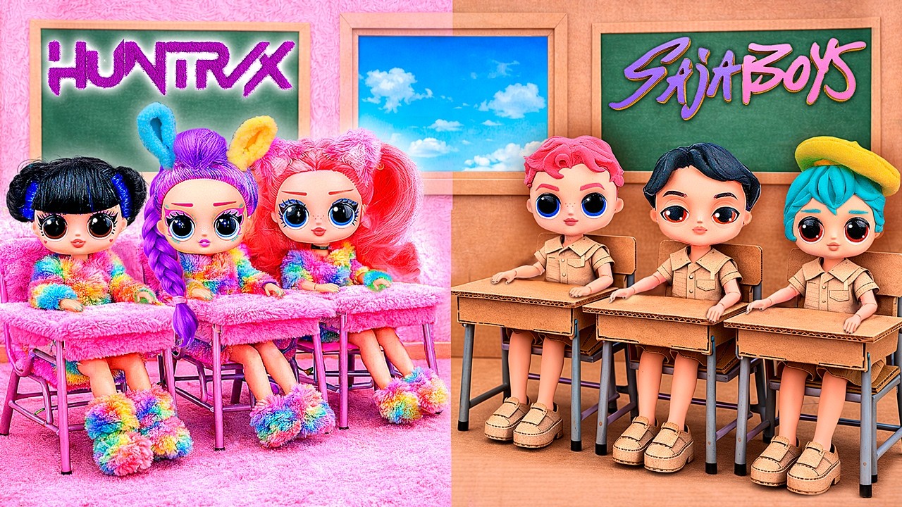 Cardboard and Fluffy Huntrix in School! Crafting with LaLiLu!