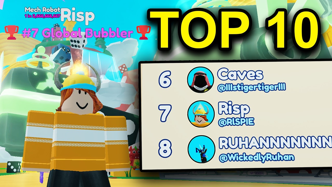 I Got Top 10 on The Leaderboard in Bubble Gum Simulator Infinity