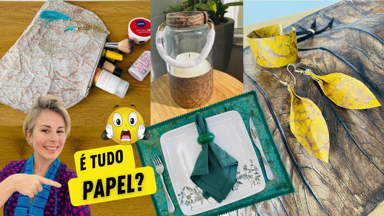 DIY SUSTENT&Aacute;VEL | Ideias criativas com papel reutilizado | Efeito couro