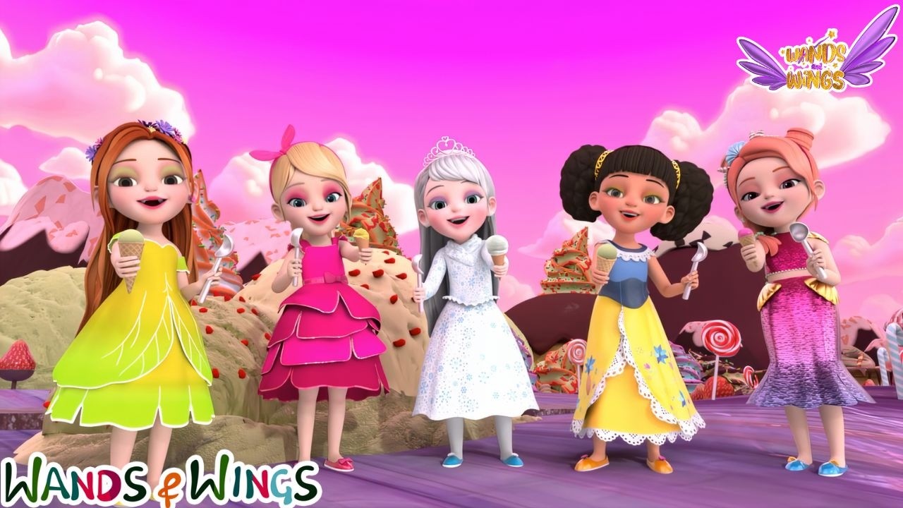 Princess Ice Cream Song 🍨| Ice Cream Land Adventure | Kids Party Song | Wands & Wings [ Loop Song ]