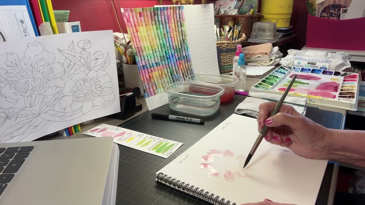 Painting Peonies in Watercolor/Wet on Wet or Wet on Dry? / Vicki Achard