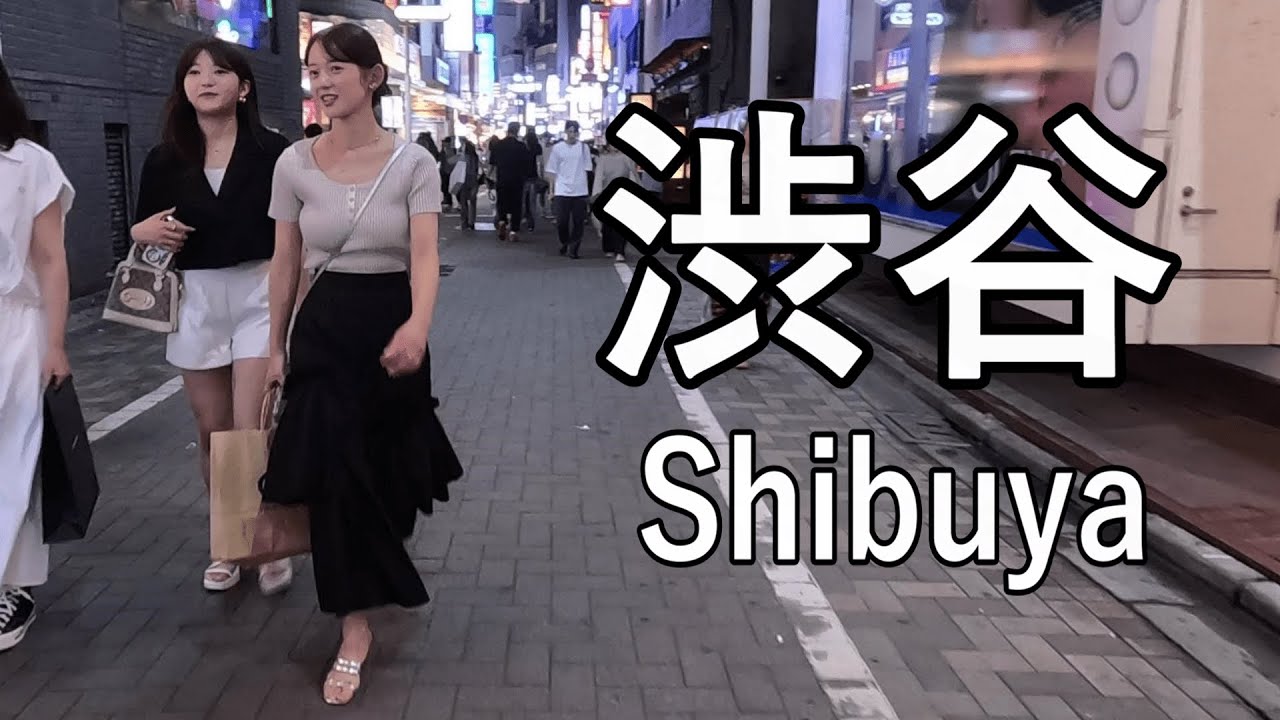 【4K】若者が集まる街、渋谷を夜に散歩 Night walking in SHIBUYA of Tokyo, where young people gather