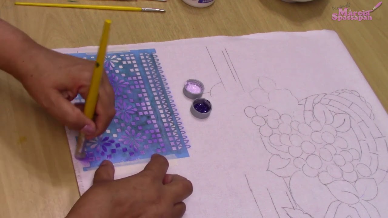Semana Da Pintura Em Tecido By Márcia Spassapan | Aula 2- Uvas Com Mamão