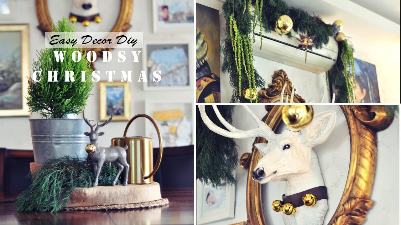 Quick and Easy Woodsy Christmas Decor DIYs | Live Garland | Jingle Bell Leather Collar