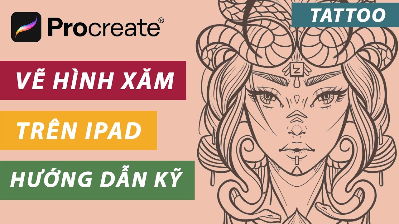 ☑️★ Vẽ hình xăm bất kỳ trên Ipad (Siêu chi tiết) | #Procreate #TattooDesign
