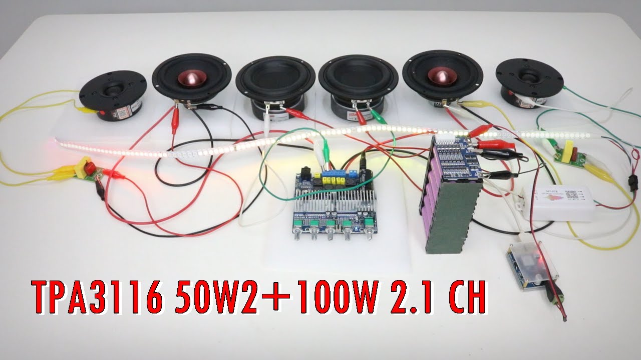 วิธีต่อ ลำโพงบลูทูธ Bluetooth Speaker TPA3116 50W2+100W 2.1 CH