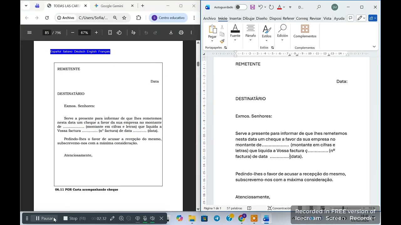 06.11 POR Carta acompanhando cheque