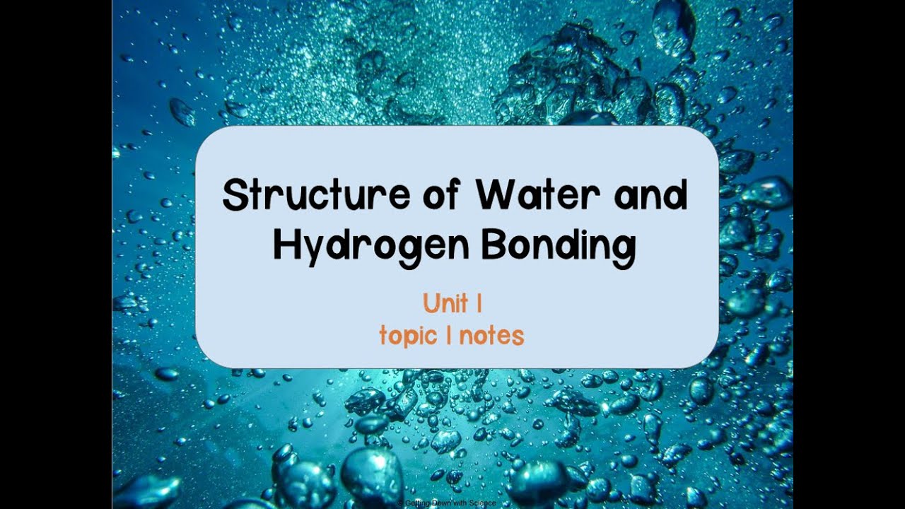 unit 1.1 stucture or water and hydrogen bonds