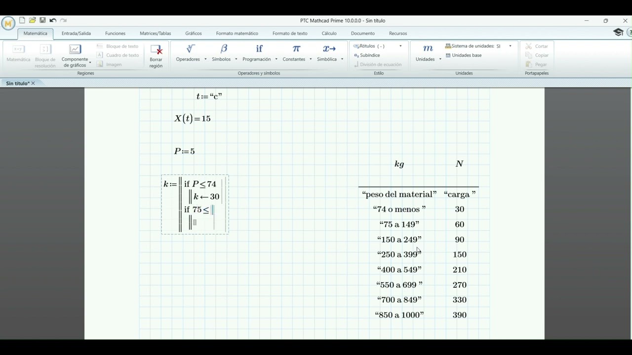 Cómo Usar Programación en Mathcad para Asignar y Determinar Datos Fácilmente