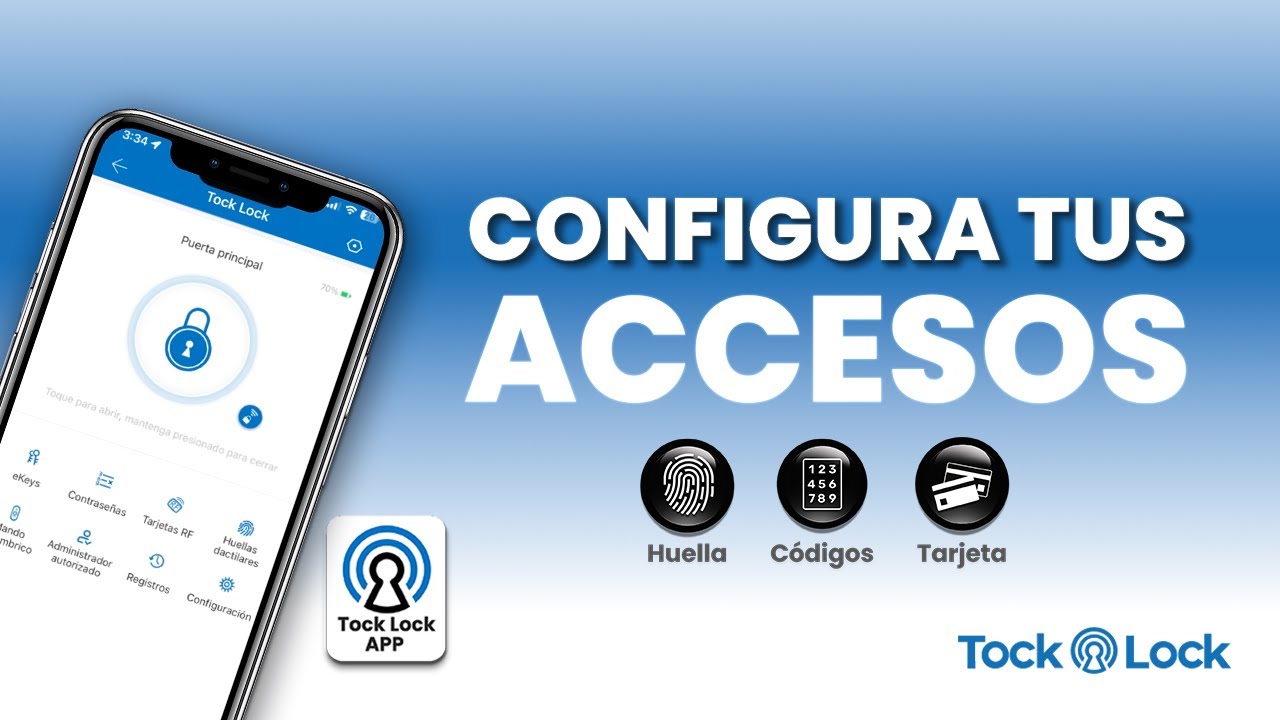 Configura los accesos de tu Cerradura Inteligente Tock Lock APP - Huellas, Códigos, Tarjetas -