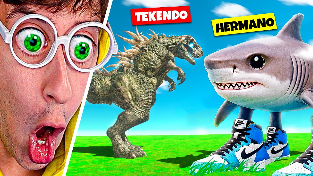 TRALALERO TRALALA vs GODZILLA 🦈🦖!! (Batalla vs Italian Brainrot Memes) | Animal Battle Simulator