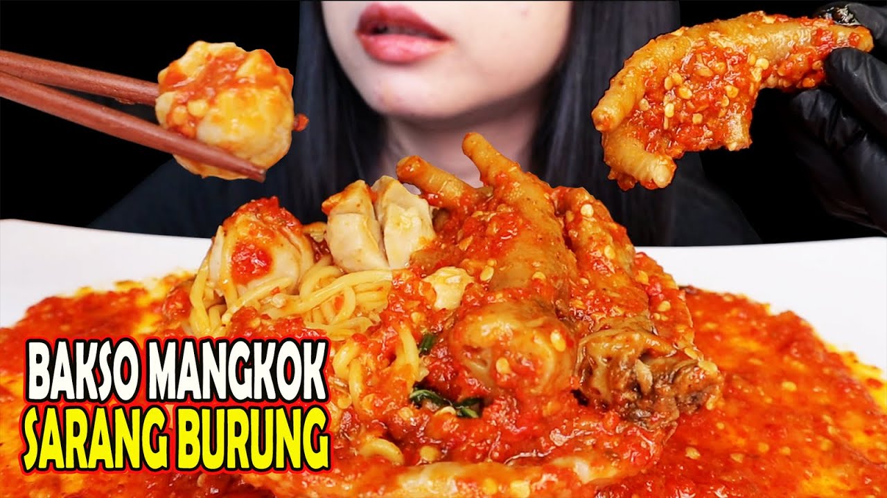 ASMR BAKSO MANGKOK PEDAS SARANG BURUNG ISI MIYAGO + CEKER MERCON 🔥🔥