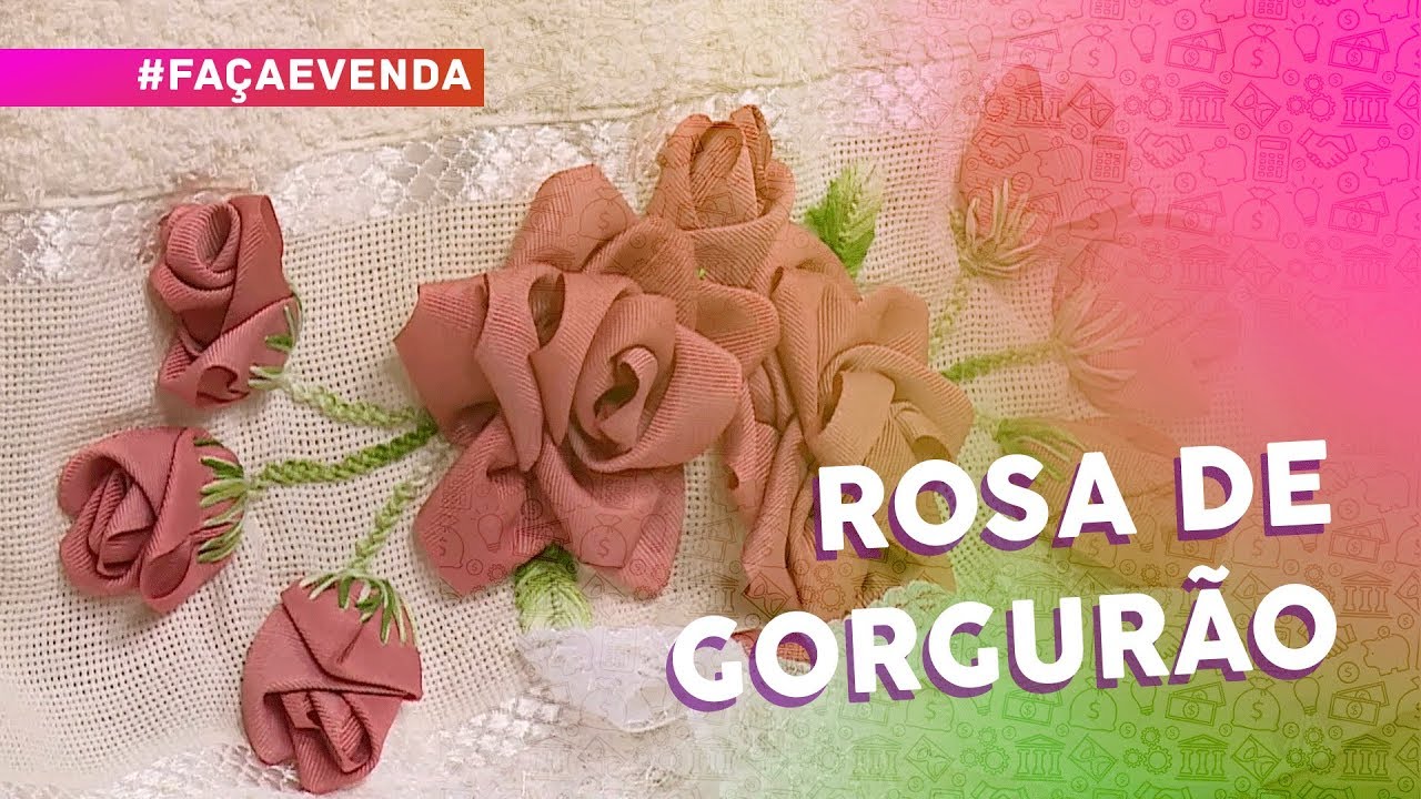 Rosa de gorgurão por Zilda Mateus