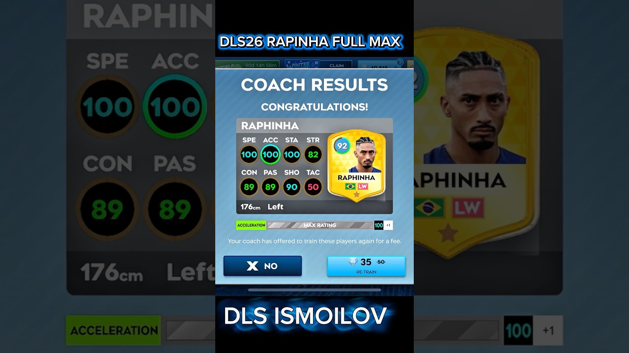 DLS26 RAPINHA FULL MAX 6/100⚡️⚡️.  #dls #dlsismoilov #rapinha #dls26