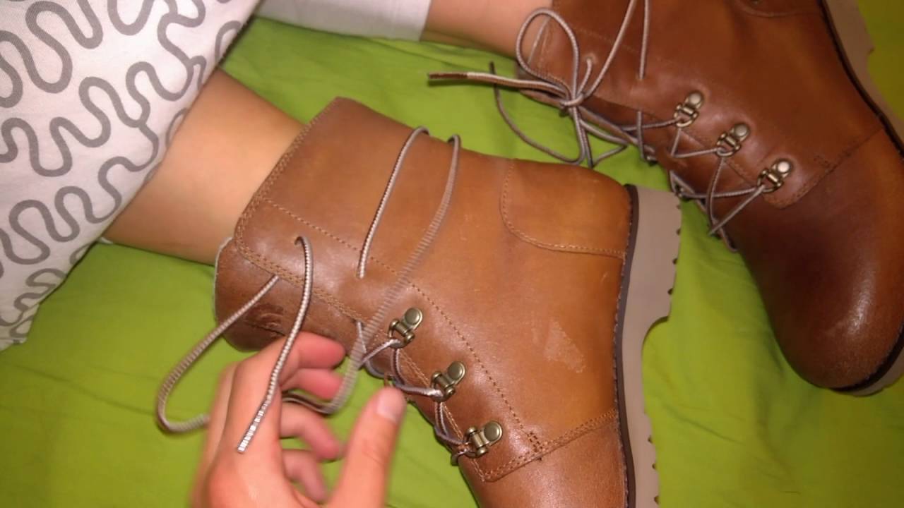 Her new North Face boots removed when sleeping