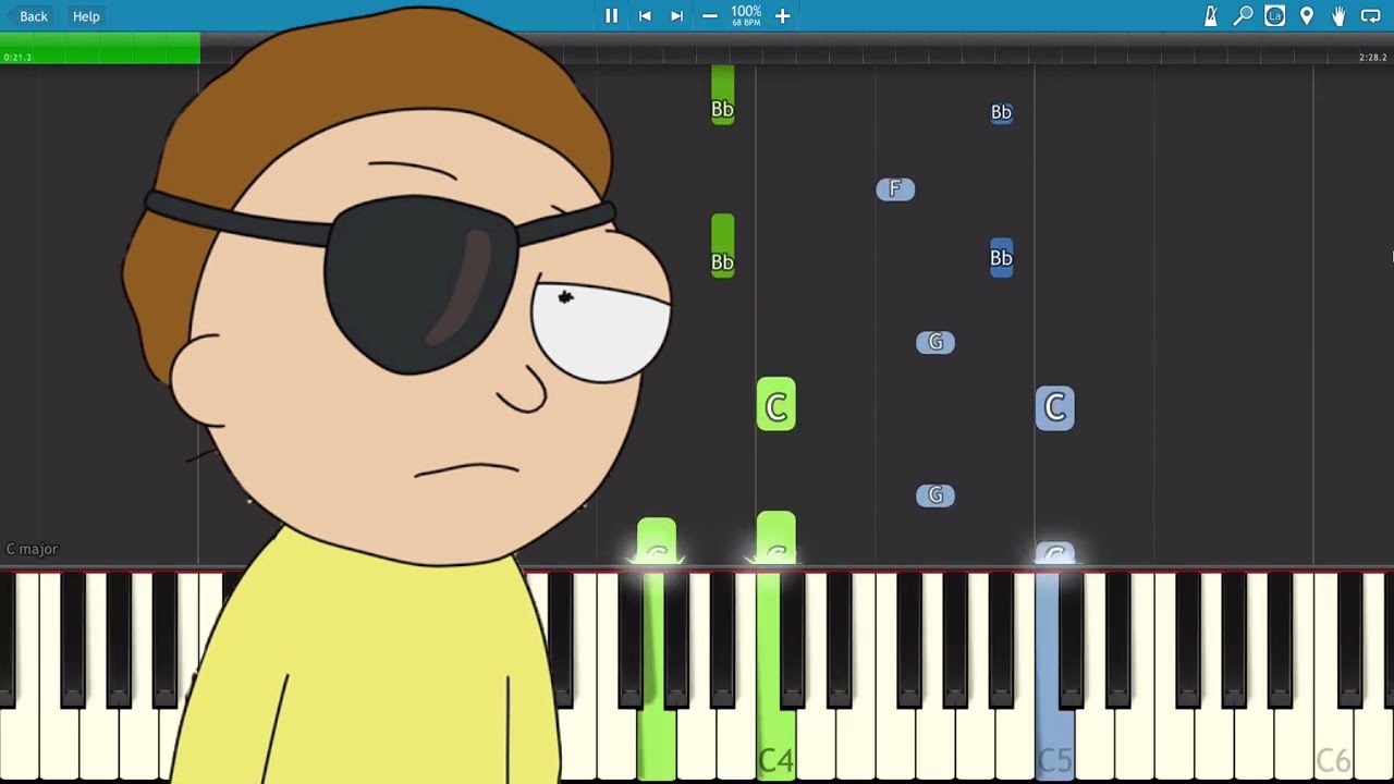 For The Damaged Coda Piano Tutorial - Evil Morty Theme - Rick & Morty - Blonde Redhead