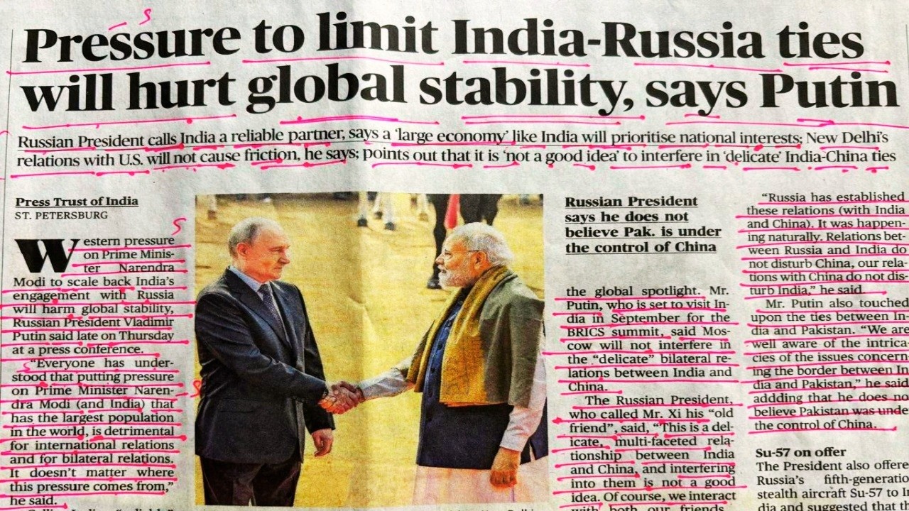 The Hindu English newspaper reading videos/ How to read English Newspaper/