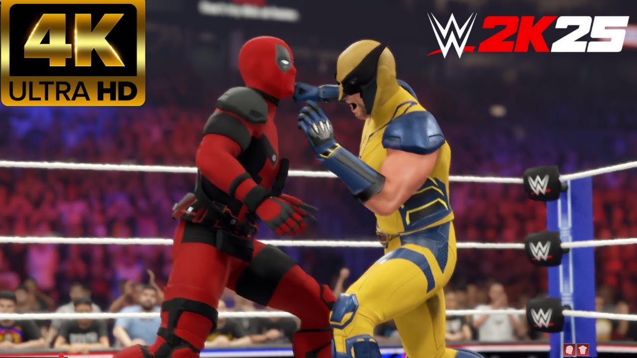 Wolverine vs Deadpool in WWE 2K25! 🐺💀⚔️ | 4K60FPS