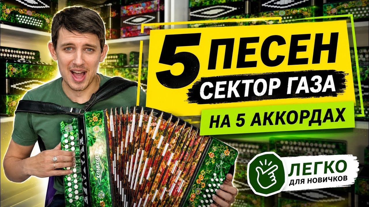 Всего ПЯТЬ аккордов  и у тебя в репертуаре плюс 5 песен Сектора Газа под гармонь!