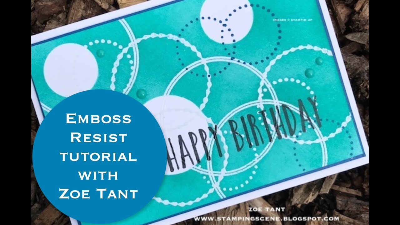 Emboss Resist Technique using Stampin' Up! Eastern Beauty