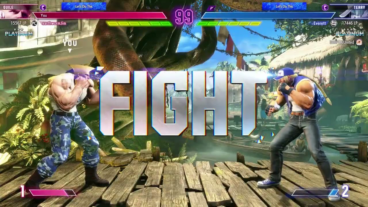 SF6 - earthwormJim (Guile) vs Everett (Terry)