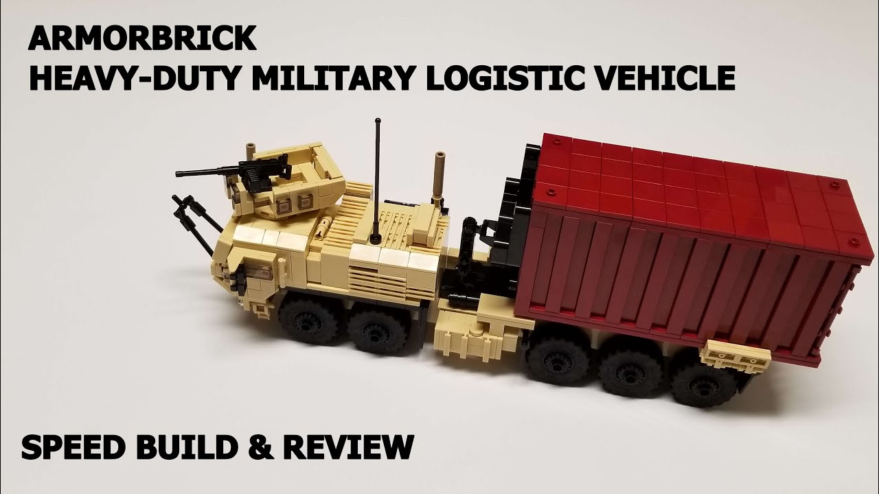 ARMORBRICK CUSTOM LEGO HEAVY-DUTY MILITARY LOGISTIC VEHICLE - HEMTT, SPEED BUILD, REVIEW