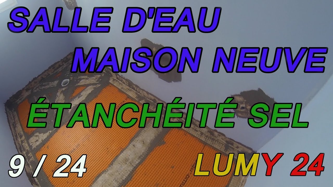 Réalisation d'une salle d'eau : pose système étanchéité par nattes au sol # 9 / 24 LUMY 24