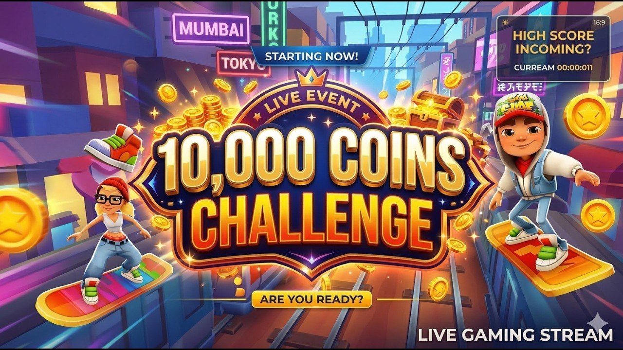 🔴 Subway Surfers LIVE | 10,000 Coins Challenge 🪙🔥 #shortslive #gaminglive #livestream
