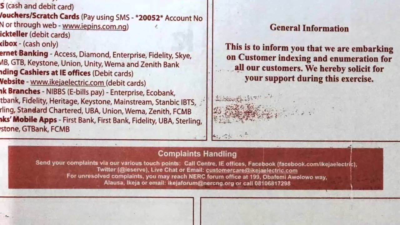Ikeja Electric's New Bill Format