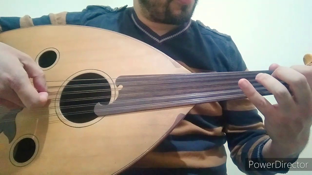 دارج راست على آلة العود مع النوتة الموسيقية. Darij Rast