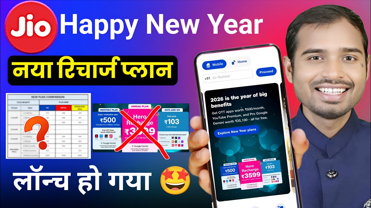 Jio Happy New Year Offer New Plan | Jio New Year Recharge Plan Launched | Jio new year plan 2026