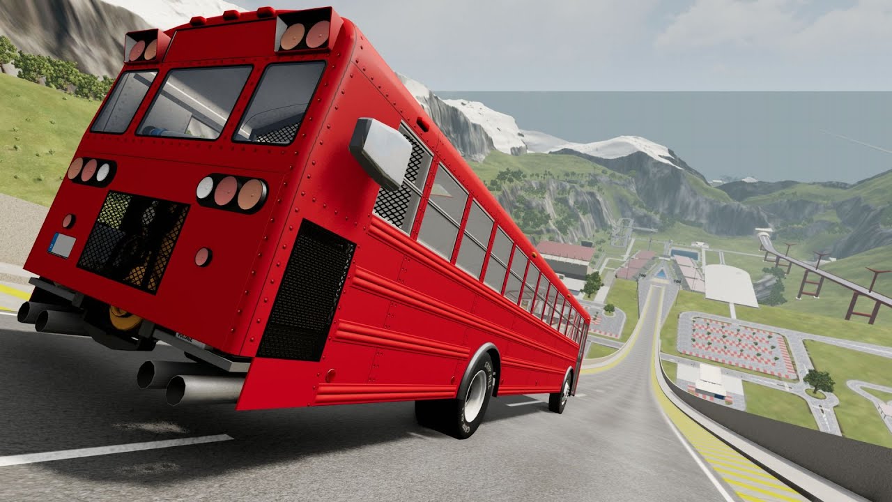 Bus Drag Race DansWorth D2500 Hight Speed Jumps & Crash Compilation & Red Bus &  Drifting Schololbus