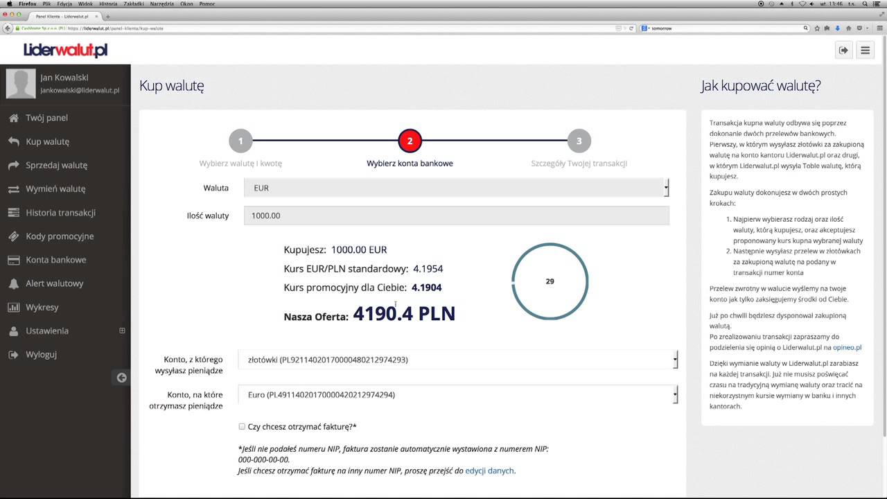 Kody promocyjne w kantorze Liderwalut.pl
