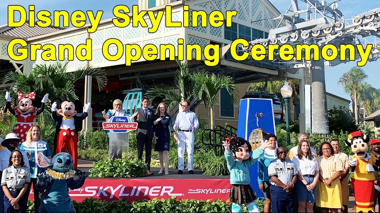 Disney Skyliner Grand Opening Dedication Ceremony at Walt Disney World with Characters